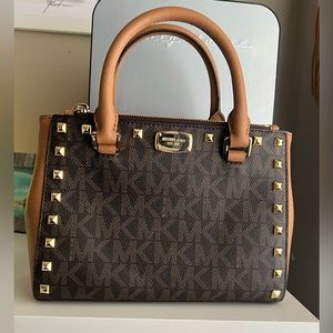 Micheal Kors brown studded mini bag